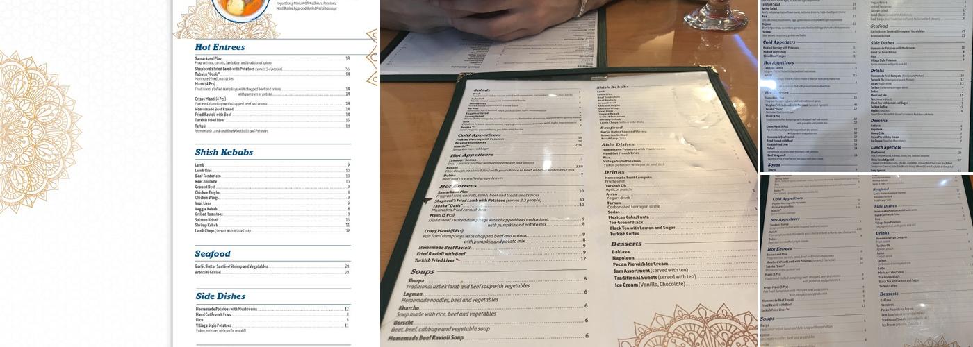 Oasis Uzbek Kebab House Menu