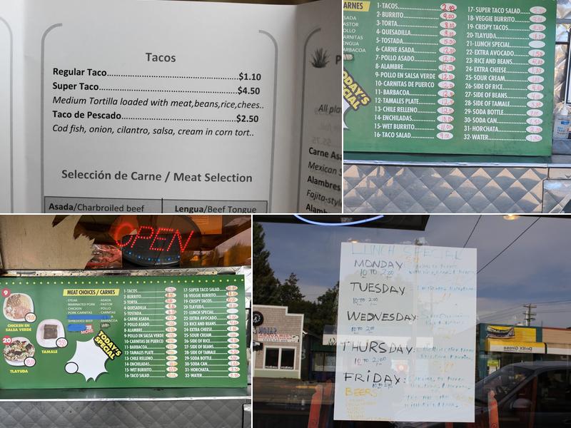 Muy Macho Taco Truck Menu