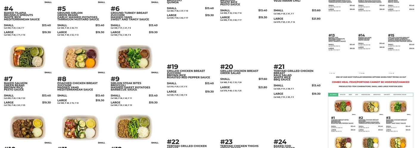 The Lean Machine Meal Prep Menu