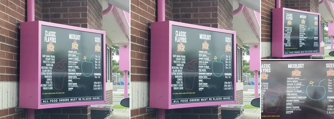 Candy Shack Daiquiris Menu