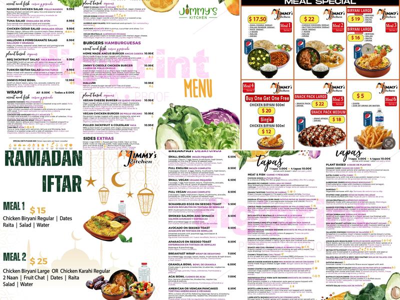 Jimmy’s kitchen Menu