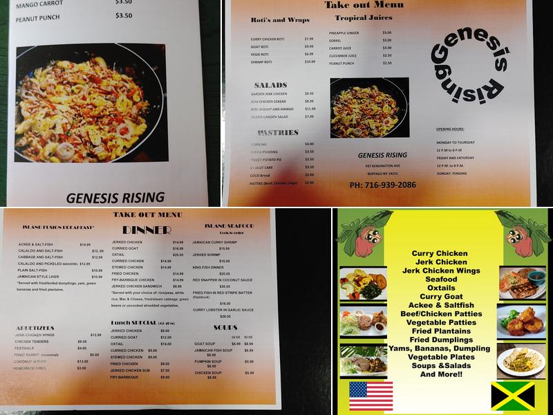 Genesis Rising Menu