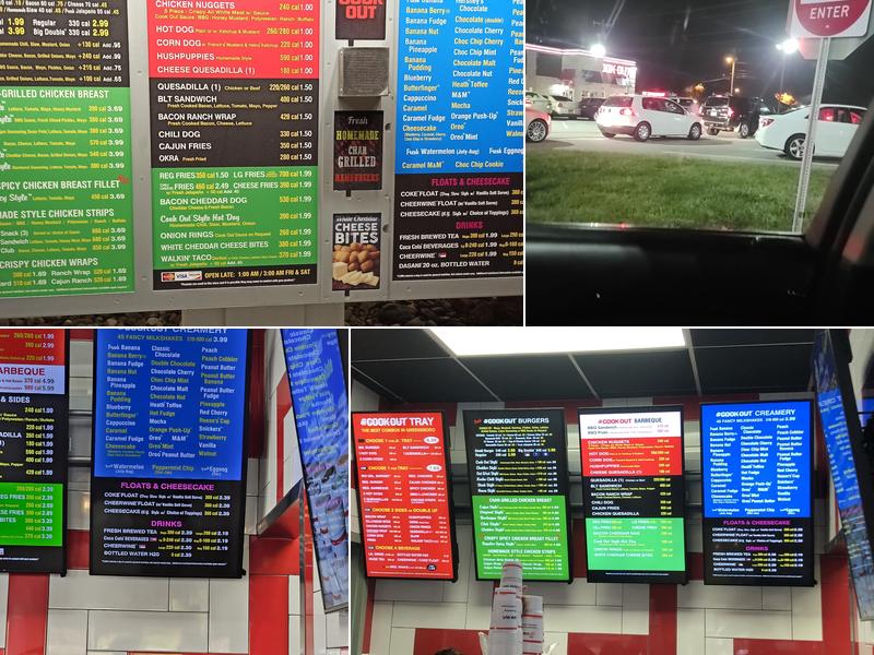 Cook Out Menu