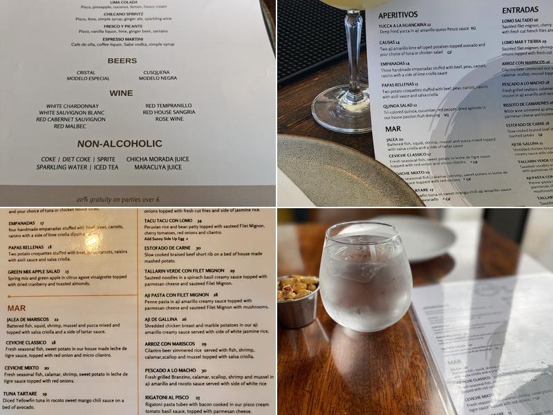 Costa Contemporary Kitchen Menu