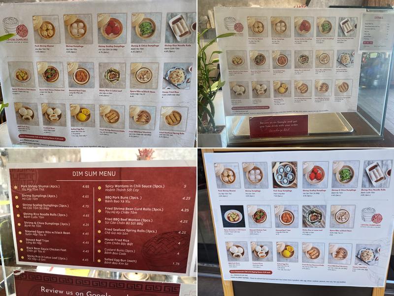 Crystal Dumplings Menu