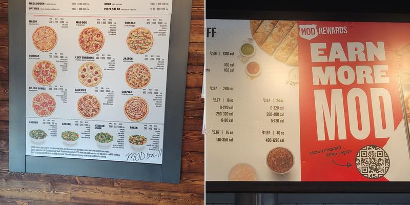 MOD Pizza Menu