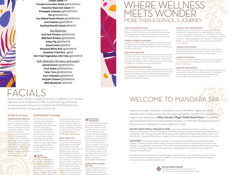 Waikiki Starlight Luau Menu