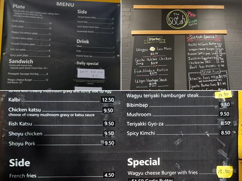 Sistah Truck Menu