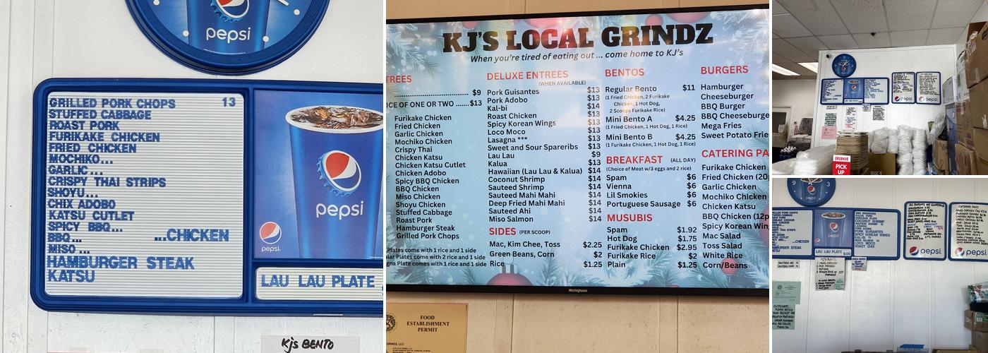 KJ’s Local Grindz Menu