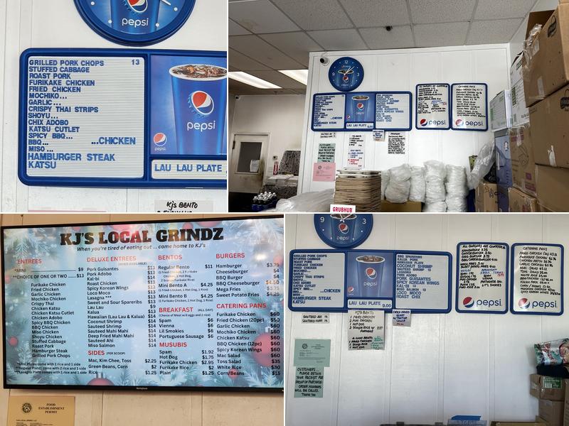 KJ’s Local Grindz Menu