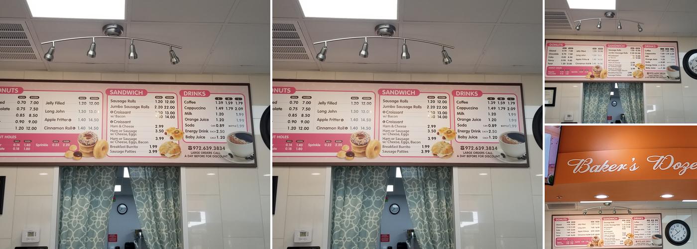 Baker's Dozen Donuts Menu