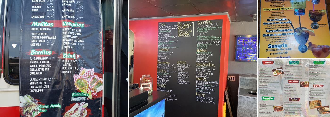 Tacos tj 664 Menu