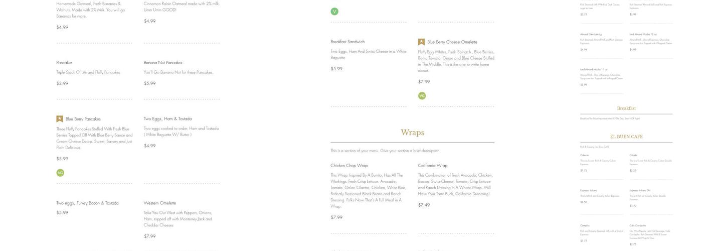 Micocos Menu