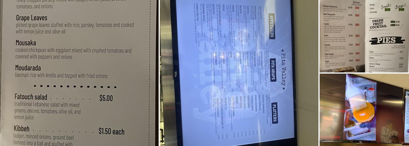 Pita Valley Menu