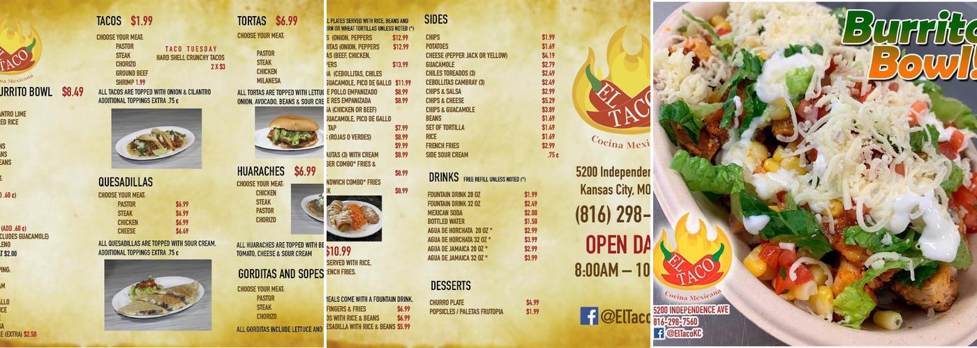 El taco Menu