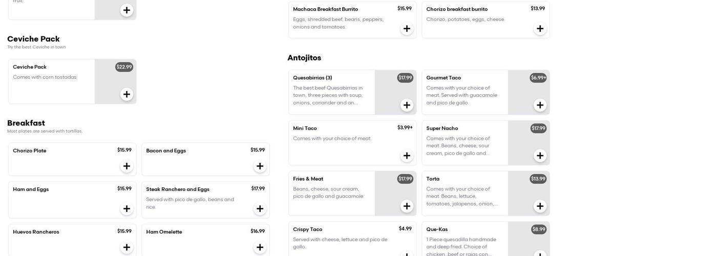 Tacos Los López Menu