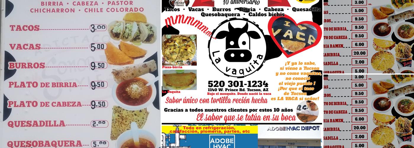 La Vaquita Tacos Menu