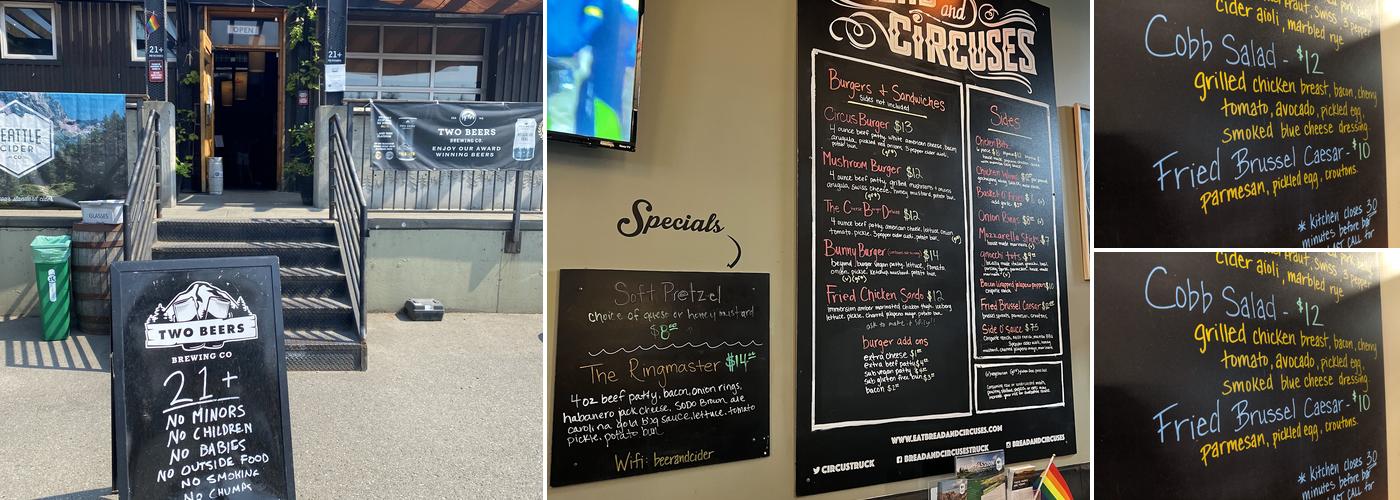 Seattle Cider Taproom Menu