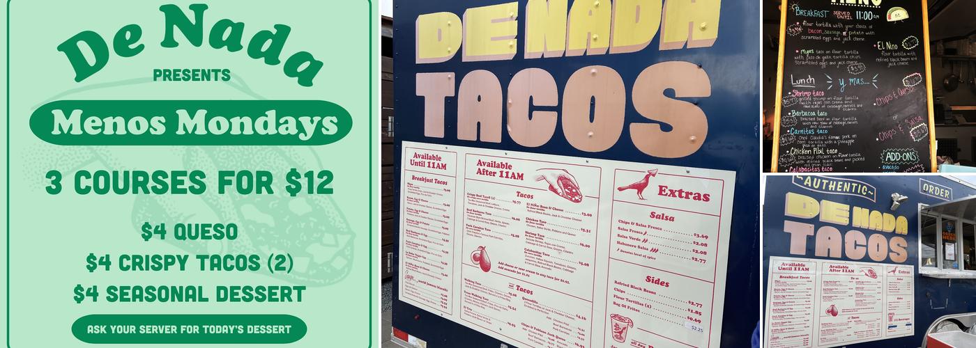 De Nada Tacos Menu