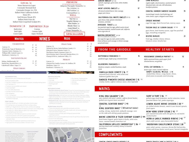 Pelican's on the Bay Menu