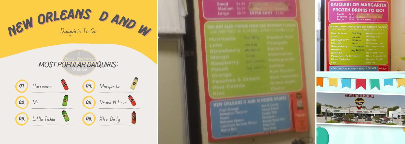 Daiquiris To Go Menu