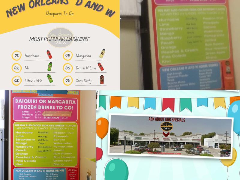 Daiquiris To Go Menu