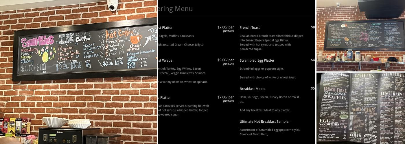Sunset Bagels Cafe & Grill Menu