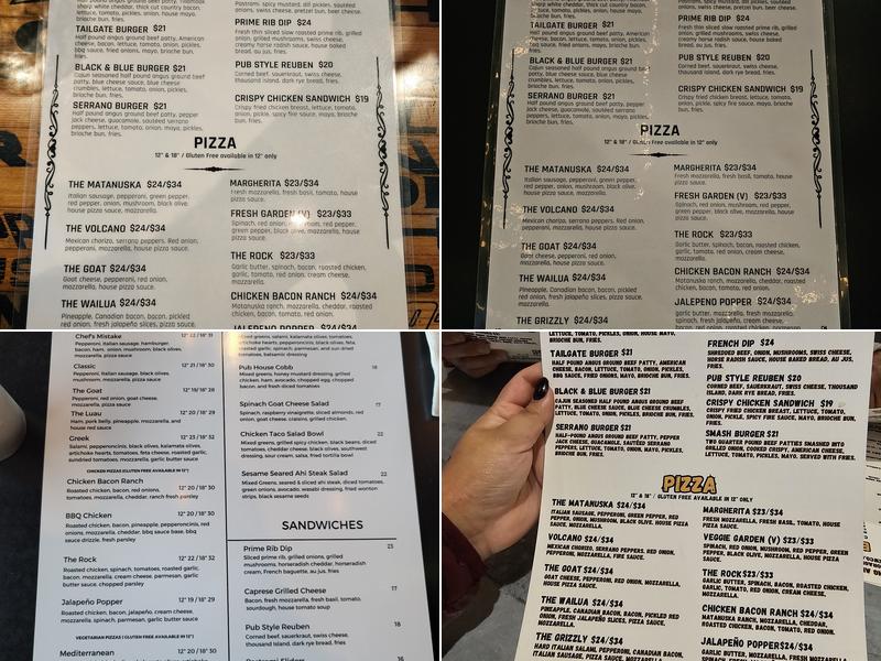 Matanuska Brewing Midtown, Anchorage Menu