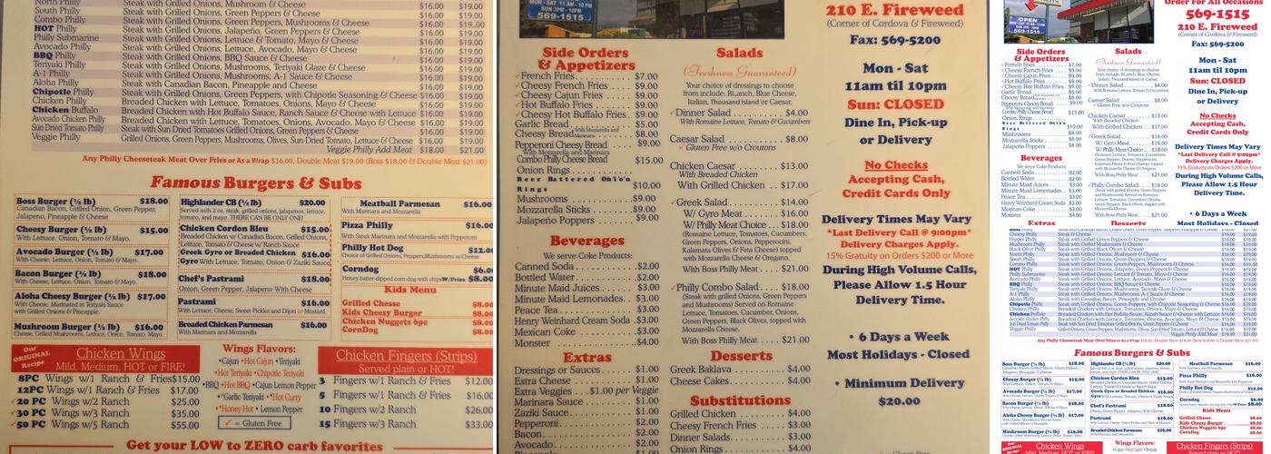 Straight Out of Philly Menu