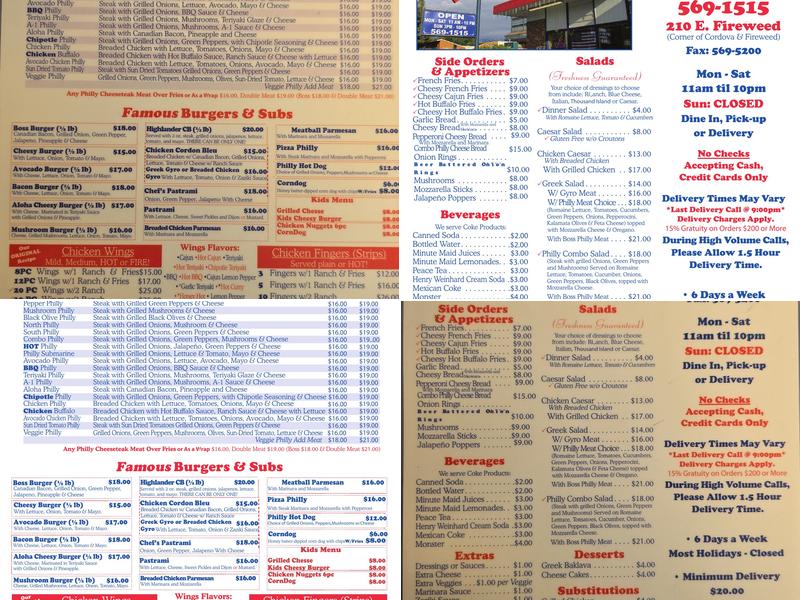 Straight Out of Philly Menu