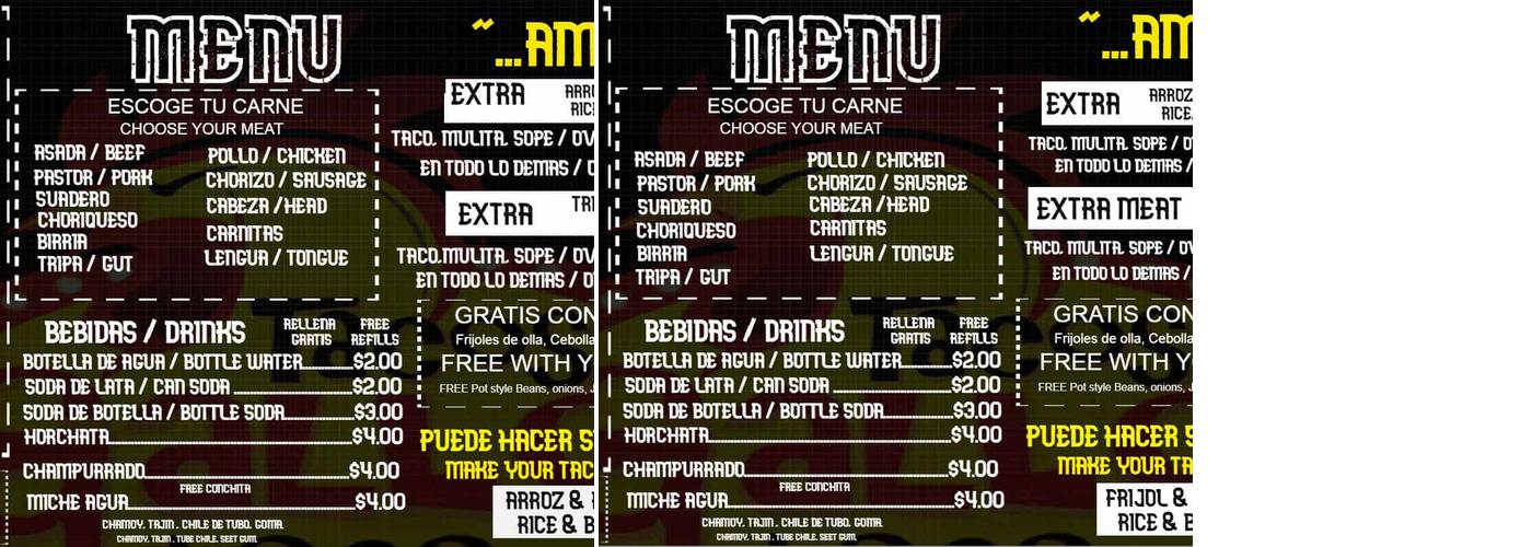 Tacos Gallo Loco Menu