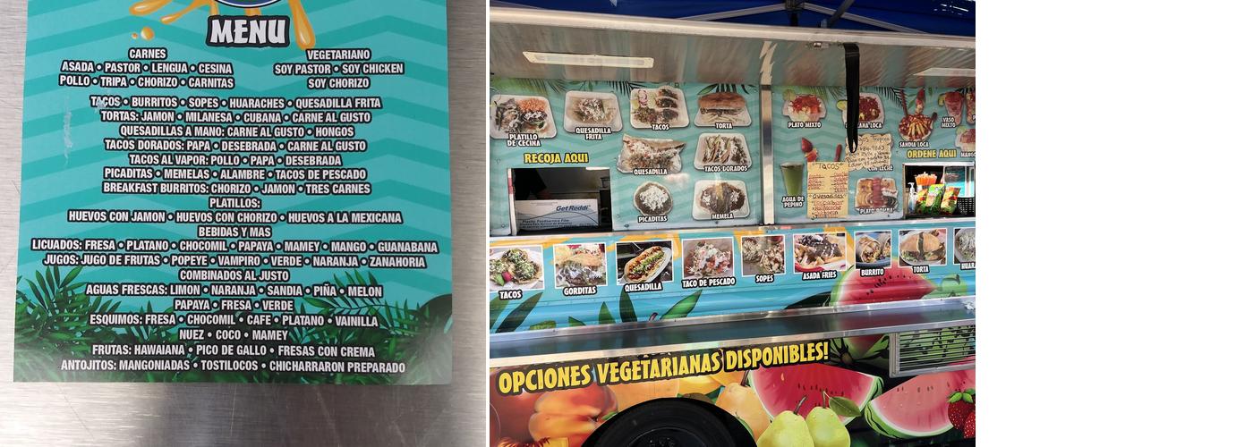 Jugos Tropical Oasis Menu