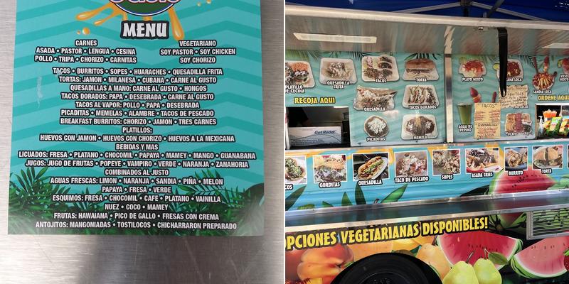 Jugos Tropical Oasis Menu