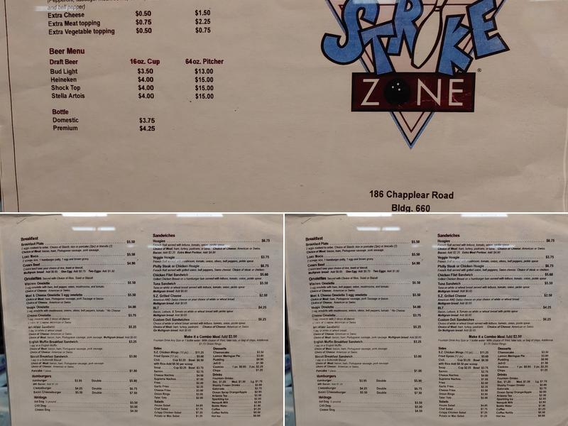 Strike Zone Menu