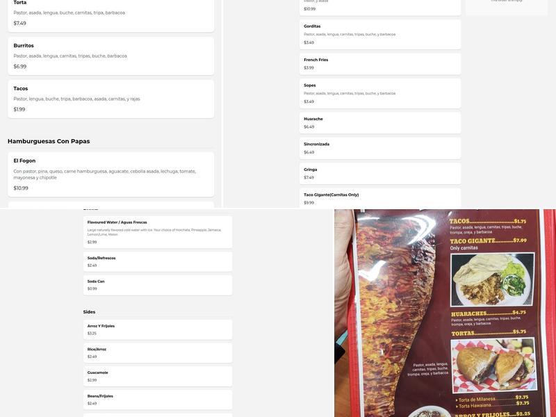 Taqueria El Fogon #2 (North) Menu