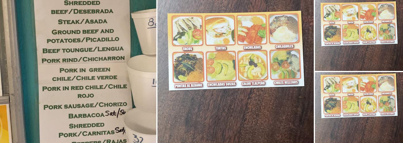 Tortilleria Rodriguez Menu