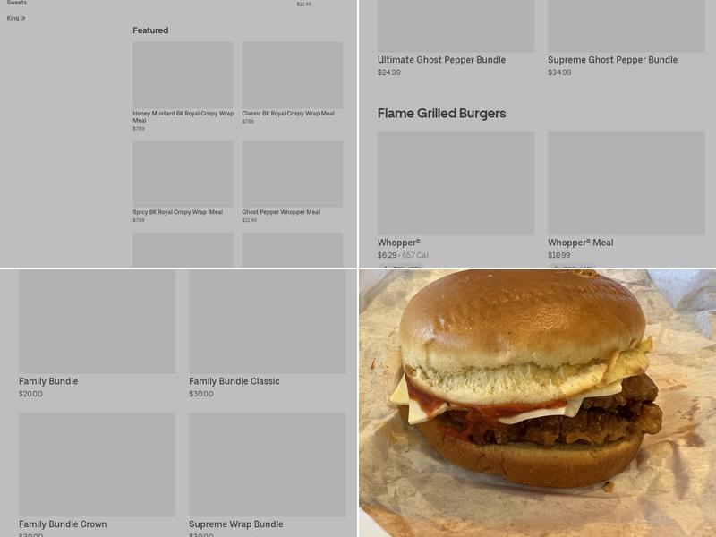 Burger King Menu