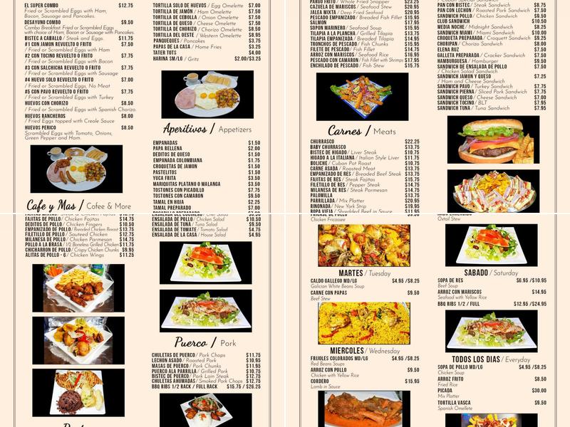 I AM LATIN CAFE Menu