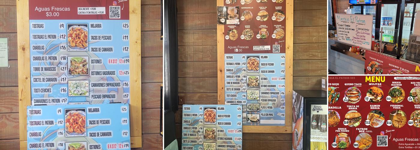 Mariscos El Patron 323 Raleigh Menu