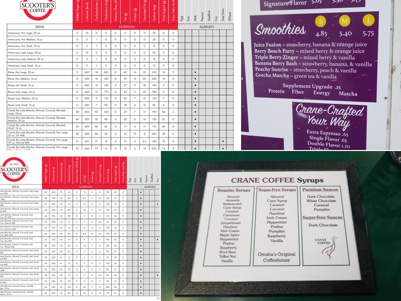 Scooter's Coffee Menu