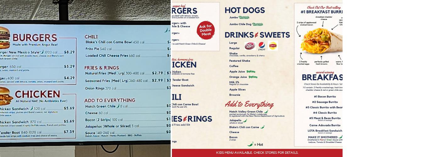 Blake's Lotaburger Menu