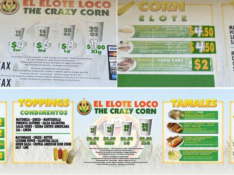 El Elote Loco Menu