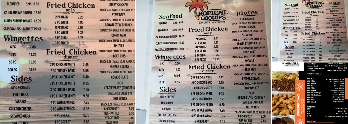 Tropical Goodies 2 Menu