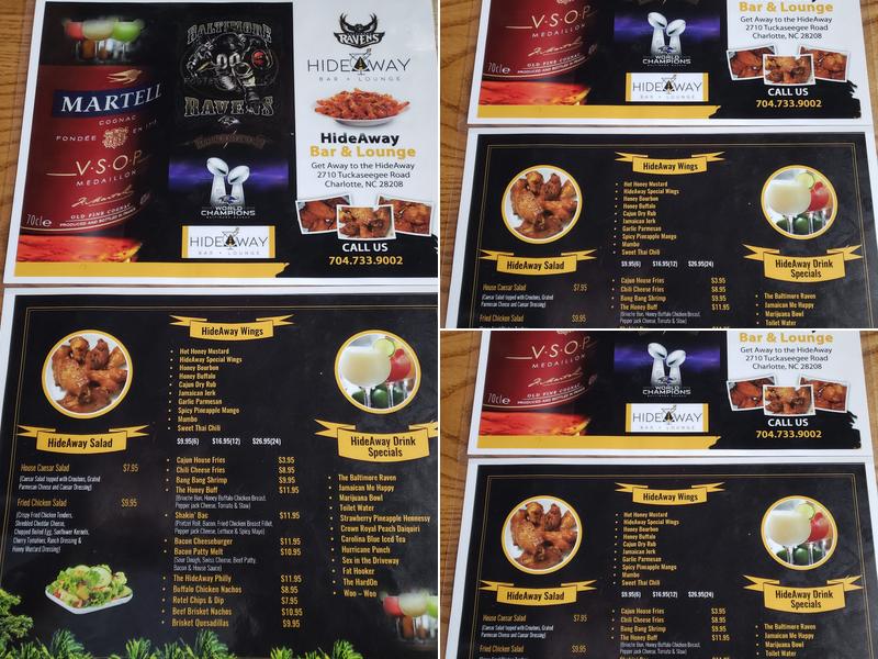 HideAway Bar & Lounge Menu
