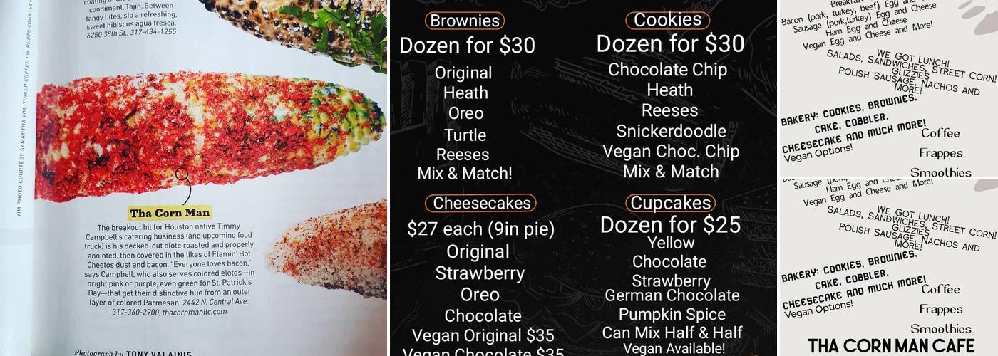 Tha Corn Man Menu