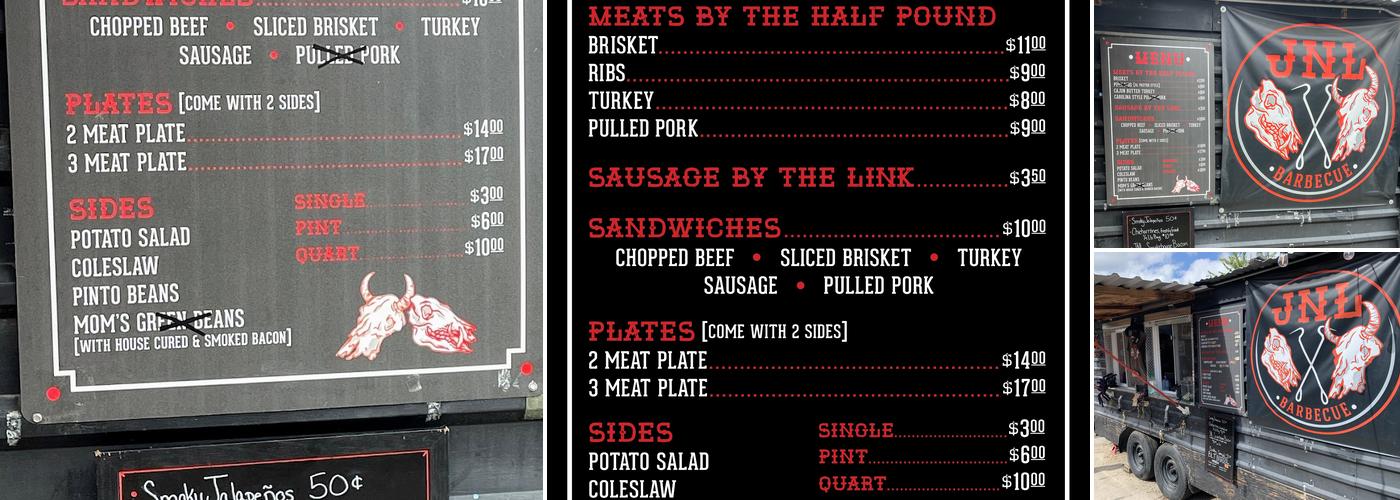 JNL Barbecue Menu