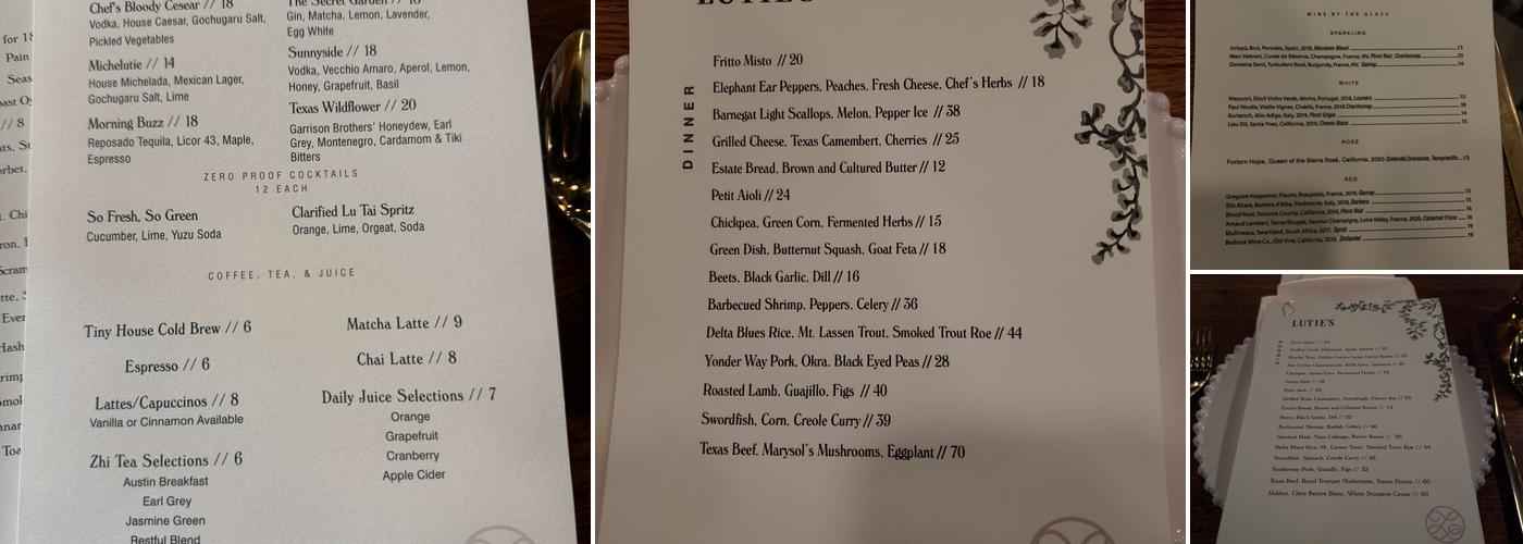 Lutie's Menu