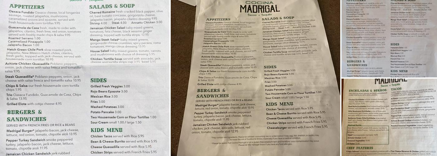Comidas Menu