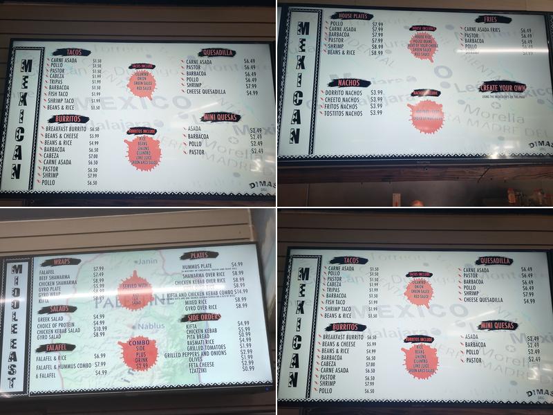 Dima's Tacos Menu