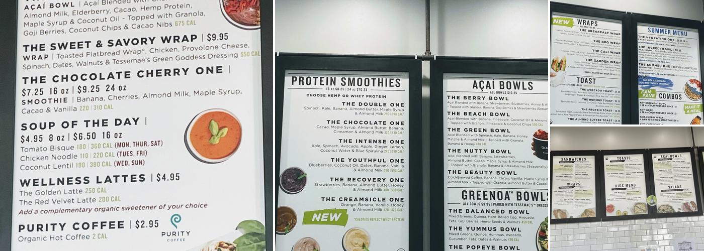 Clean Juice Menu